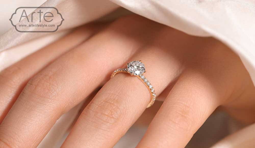 Golden Eternity ring for Engagement - مدل انگشتر