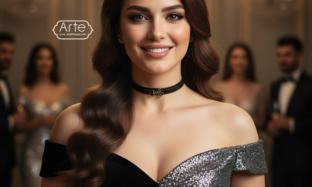 یقه بدون بند یا یقه باز (Off‑Shoulder / Strapless)